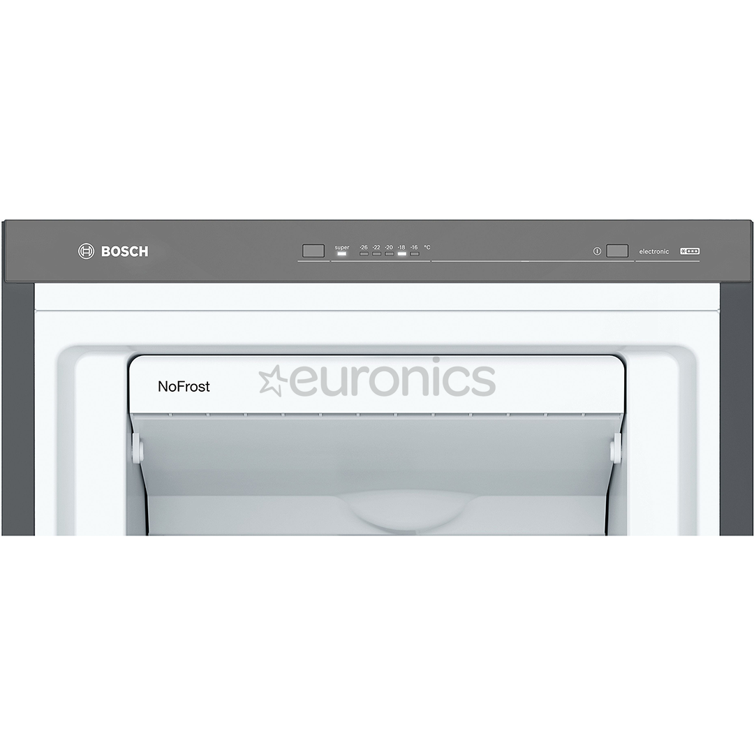 Bosch, Seeria 4, NoFrost, 242 L, kõrgus 186 cm, must - Sügavkülmik