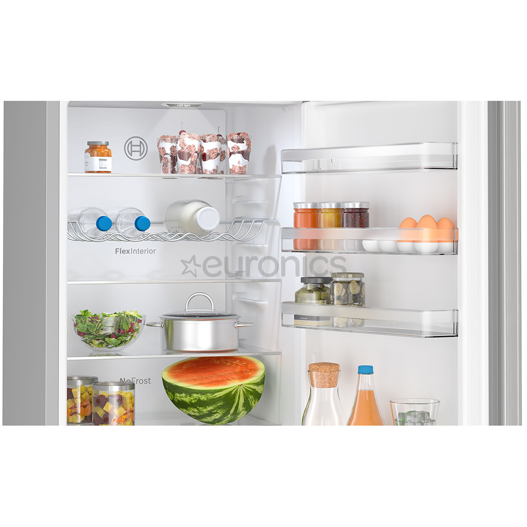 Bosch, Seeria 4, NoFrost, 363 L, kõrgus 203 cm, roostevaba teras - Külmik