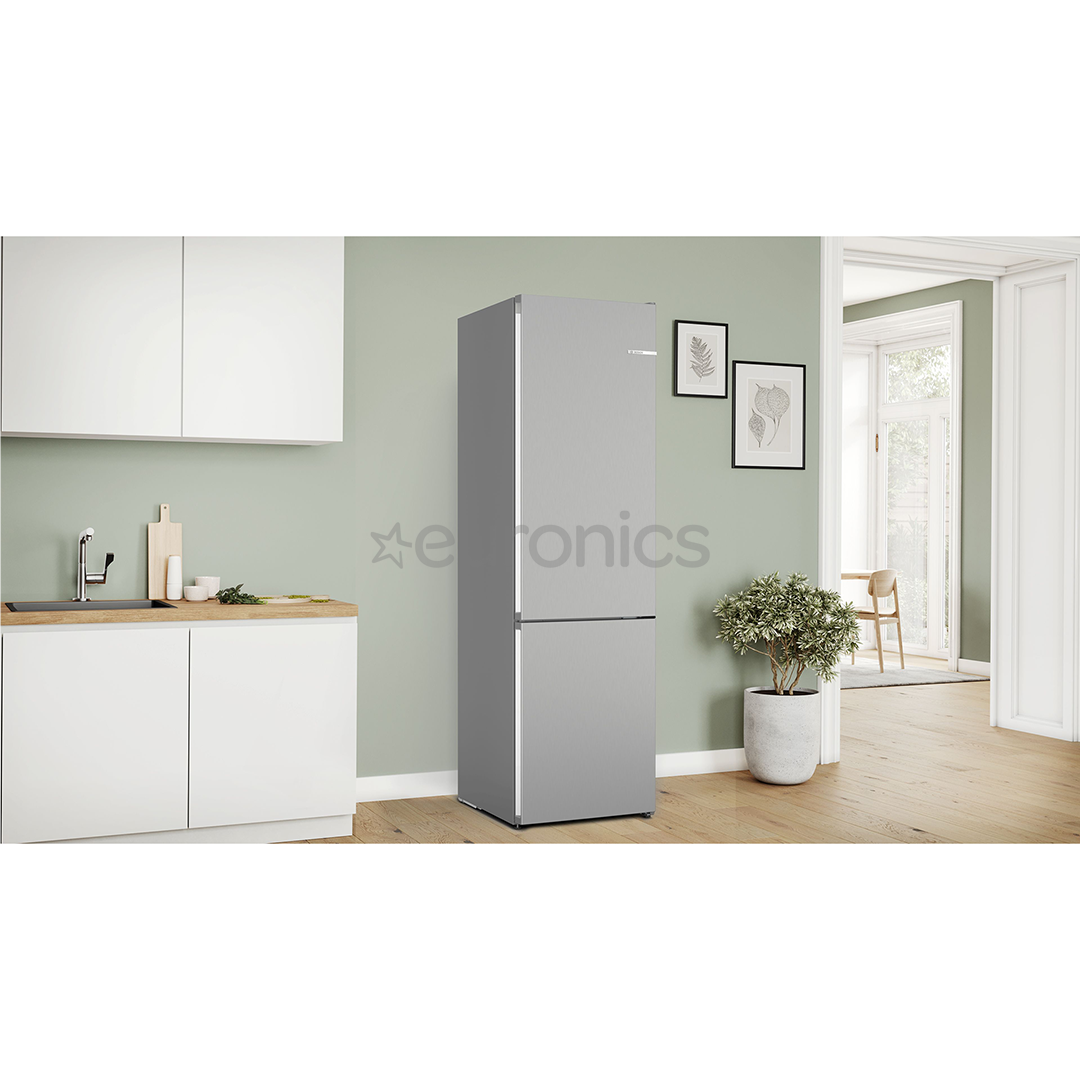 Bosch, Seeria 4, NoFrost, 363 L, kõrgus 203 cm, roostevaba teras - Külmik