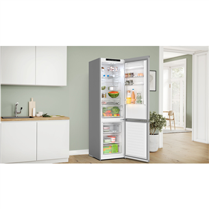 Bosch, Seeria 4, NoFrost, 363 L, kõrgus 203 cm, roostevaba teras - Külmik