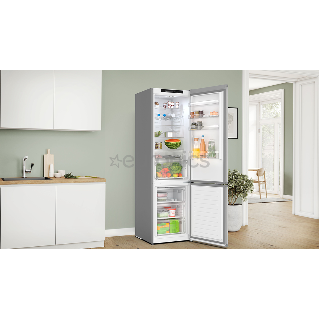 Bosch, Seeria 4, NoFrost, 363 L, kõrgus 203 cm, roostevaba teras - Külmik