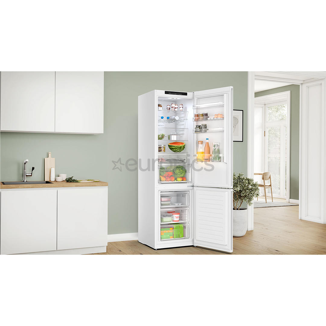 Bosch, Series 4, NoFrost, 363 L, height 203 cm, white - Refrigerator