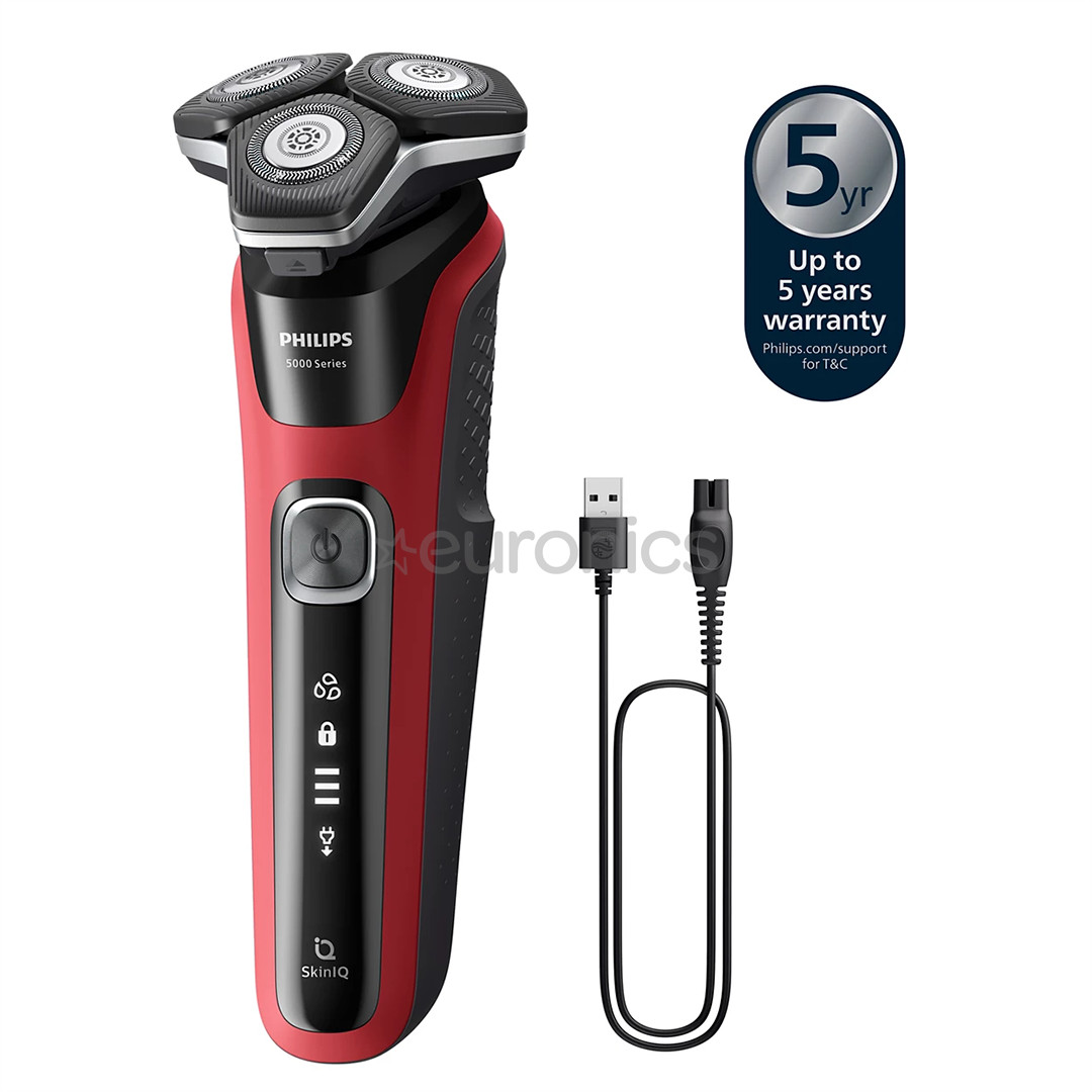 Philips Shaver Series 5000 Wet & Dry, punane/must - Pardel