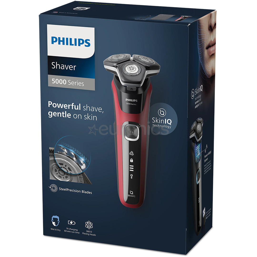 Philips Shaver Series 5000 Wet & Dry, punane/must - Pardel