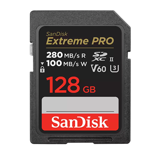 SanDisk Extreme Pro, UHS-II, SDXC, 128 GB, black - Memory card SDSDXEP-128G-GN4IN
