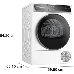 Bosch, Seeria 8, 9 kg, sügavus 61.3 cm - Pesukuivati