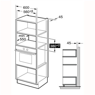 Beko, 25 L, 1450 W, must - Integreeritav mikrolaineahi grilliga