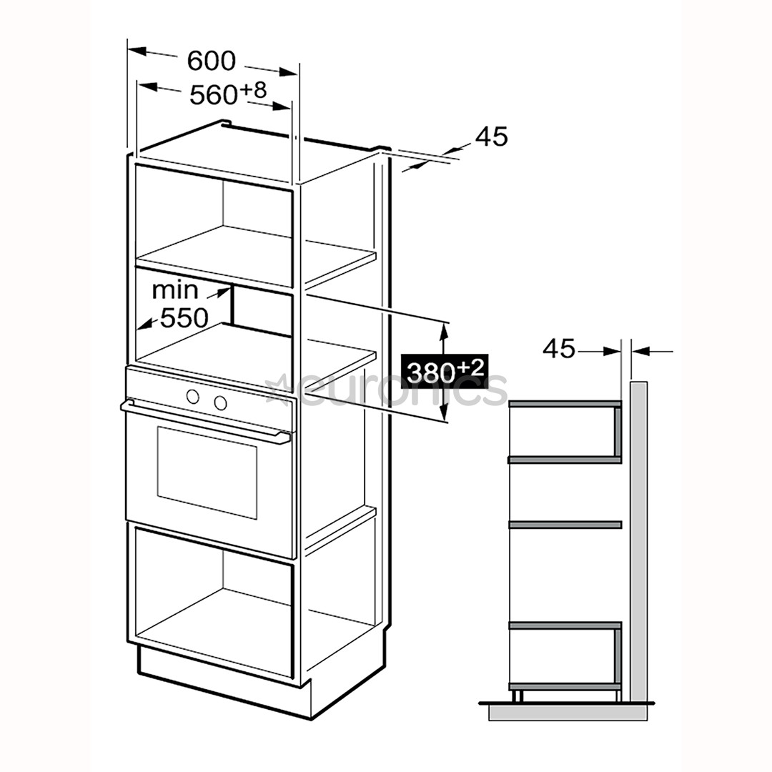 Beko, 25 L, 1450 W, must - Integreeritav mikrolaineahi grilliga