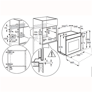 Electrolux 800 Seeria MealAssist, 70 L, must - Integreeritav auruahi