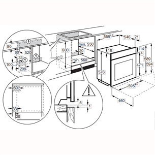 Electrolux 700 Seeria MealAssist, 71 L, pürolüütiline puhastus, must - Integreeritav ahi