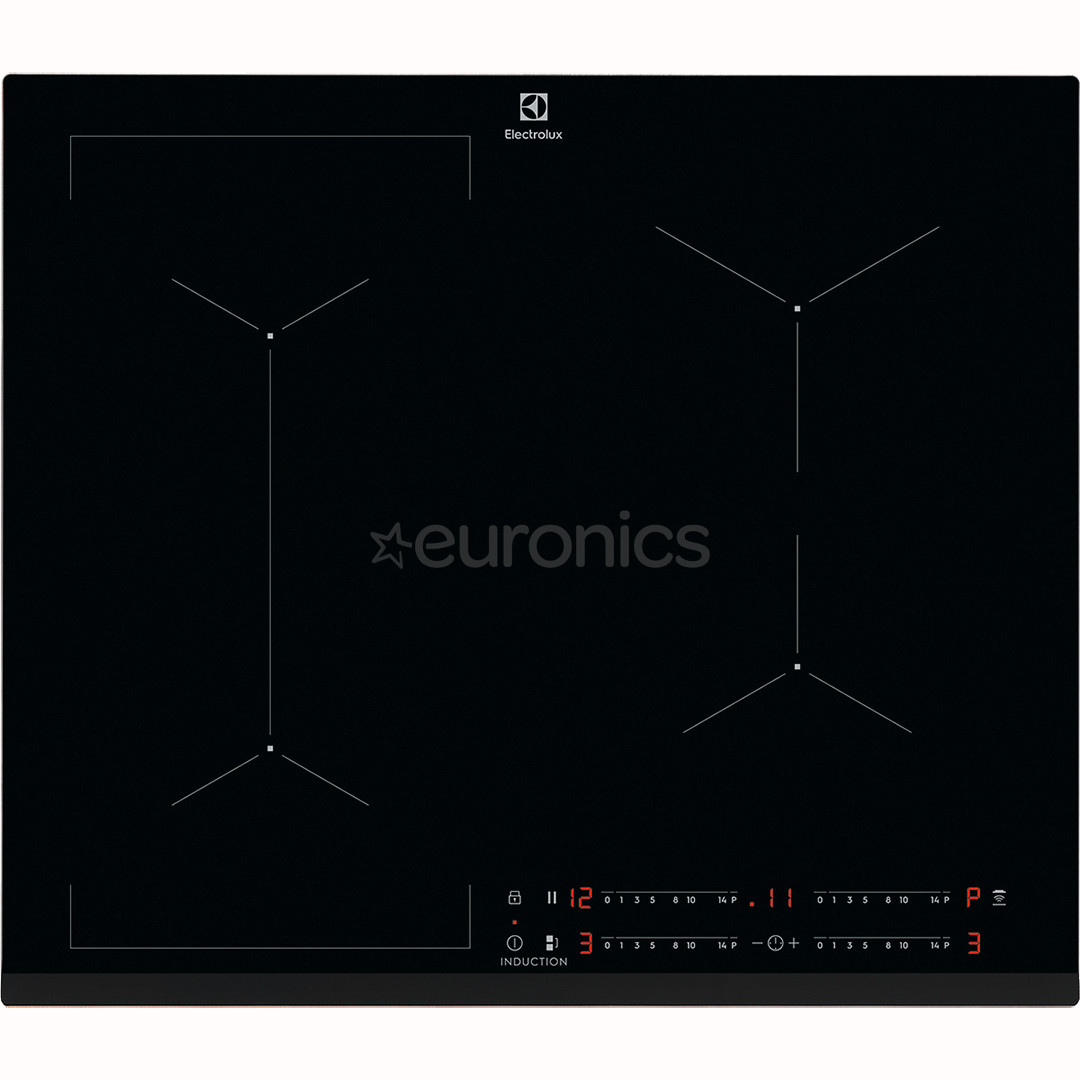 Electrolux 600 Seeria Bridge Hob2Hood, laius 59 cm, must - Integreeritav induktsioonpliidiplaat