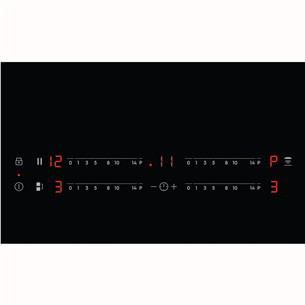 Electrolux 600 Seeria Bridge Hob2Hood, laius 59 cm, must - Integreeritav induktsioonpliidiplaat