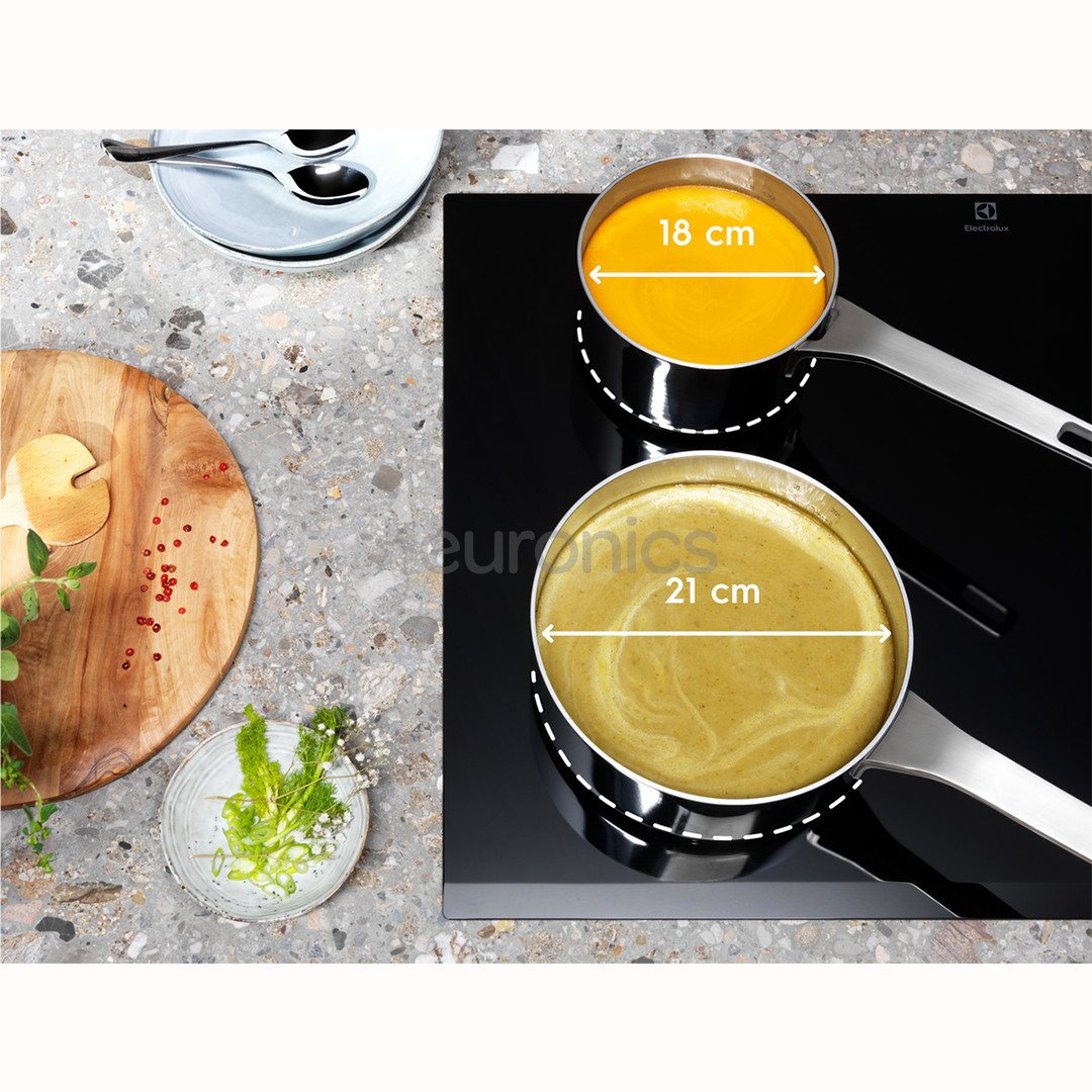 Electrolux 600 Seeria Bridge Hob2Hood, laius 59 cm, must - Integreeritav induktsioonpliidiplaat