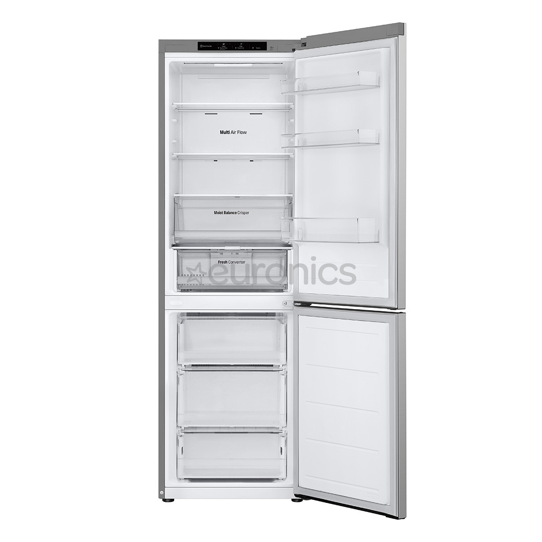 LG, NoFrost, 344 л, высота 186 см, серебристый - Холодильник