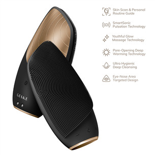 Geske Sonic Thermo Facial Brush, 6-ühes, hall - Multifunktsionaalne näohooldusseade