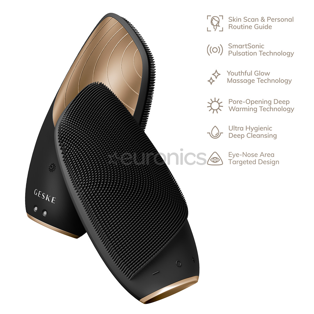 Geske Sonic Thermo Facial Brush, 6-ühes, hall - Multifunktsionaalne näohooldusseade