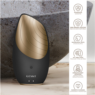 Geske Sonic Thermo Facial Brush | 6 in 1, grey - Facial skincare device