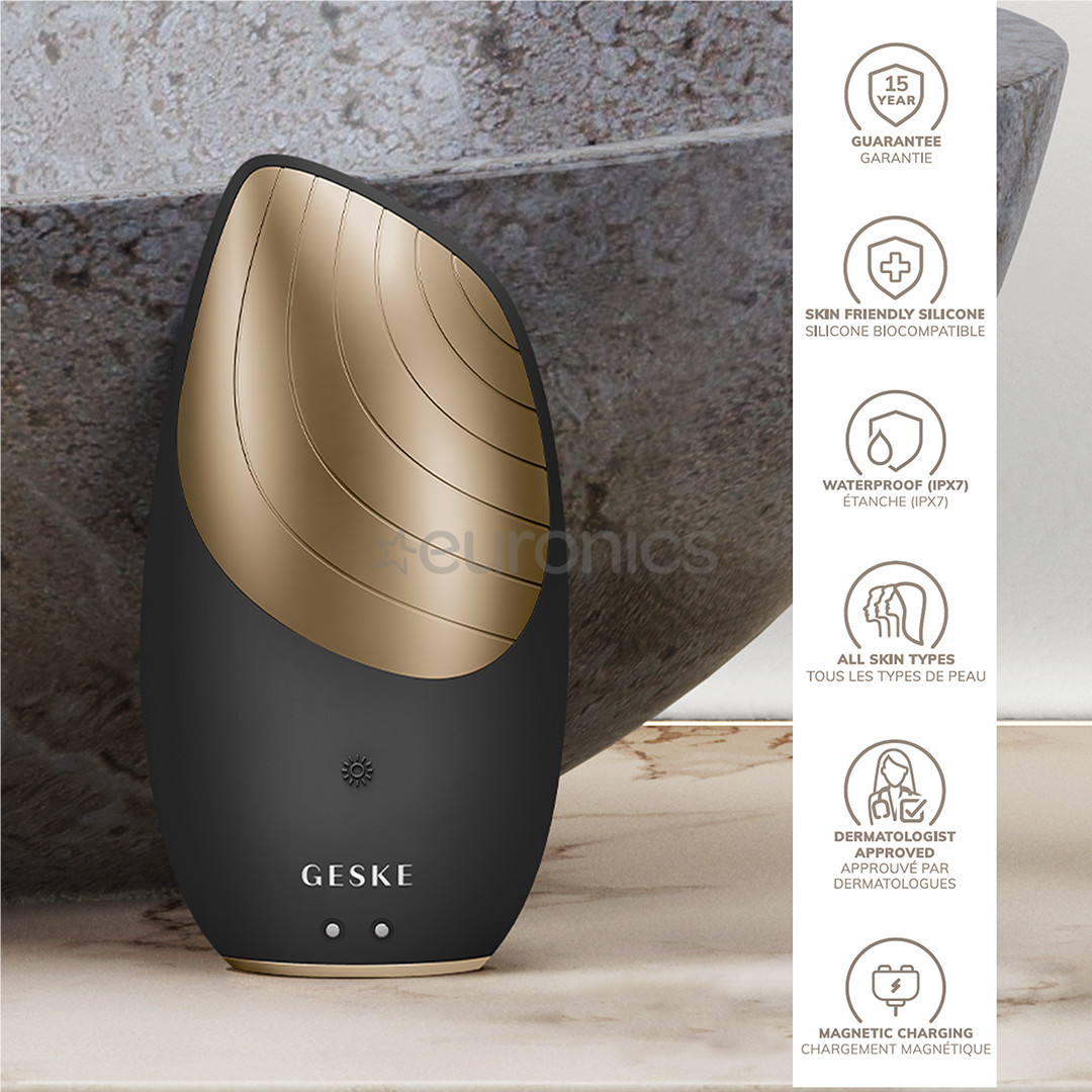 Geske Sonic Thermo Facial Brush, 6-ühes, hall - Multifunktsionaalne näohooldusseade