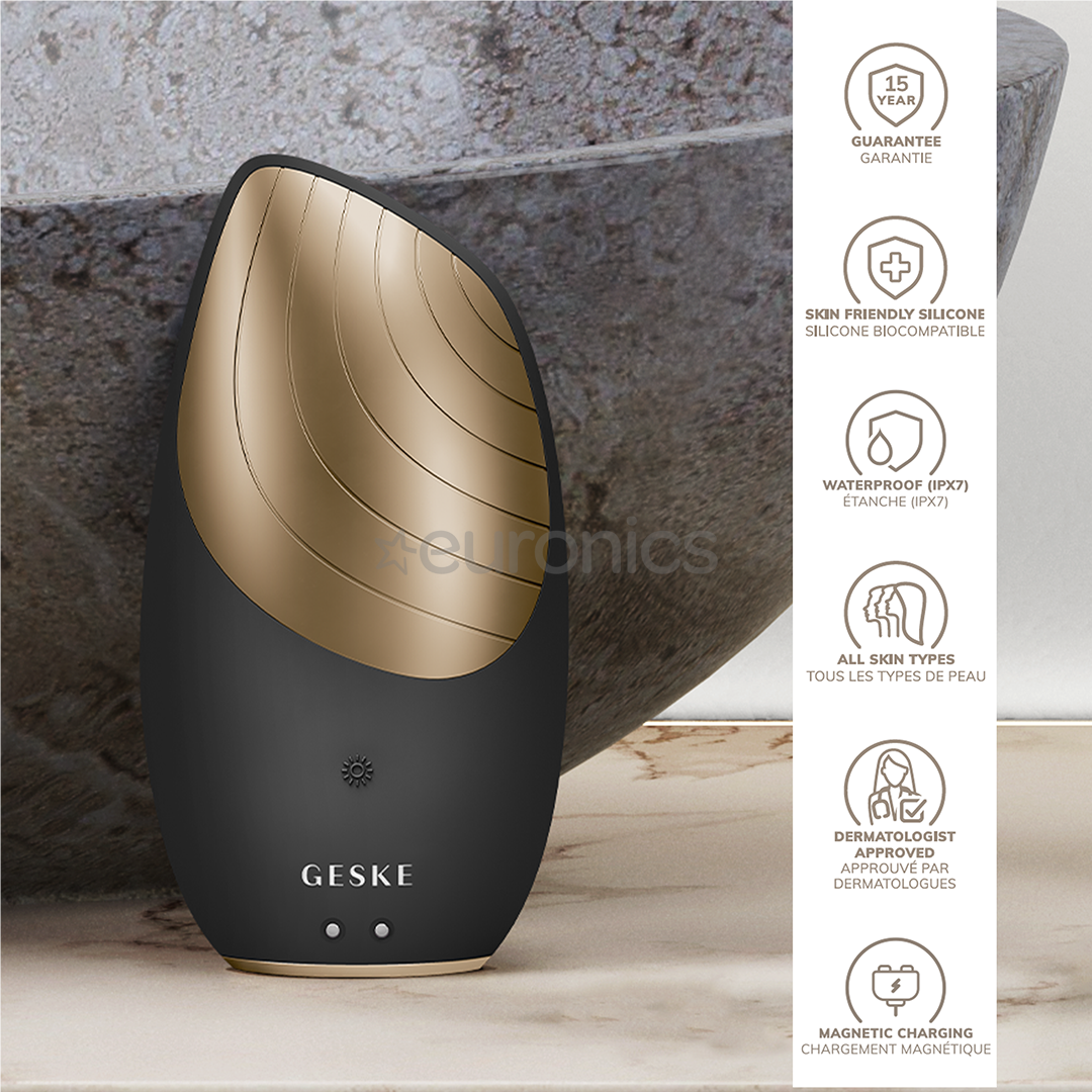 Geske Sonic Thermo Facial Brush | 6 in 1, grey - Facial skincare device