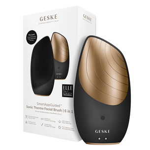 Geske Sonic Thermo Facial Brush | 6 in 1, grey - Facial skincare device SONIC.FACE.CLEAN