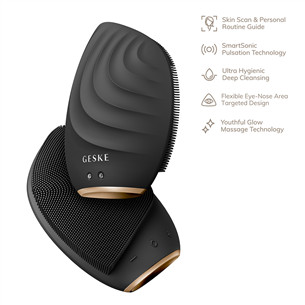 Geske Sonic Facial Brush, 5-ühes, hall - Näopuhastushari