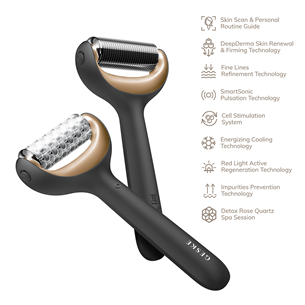 Geske MicroNeedle Face & Body Roller | 9 in 1, grey - Facial skincare device