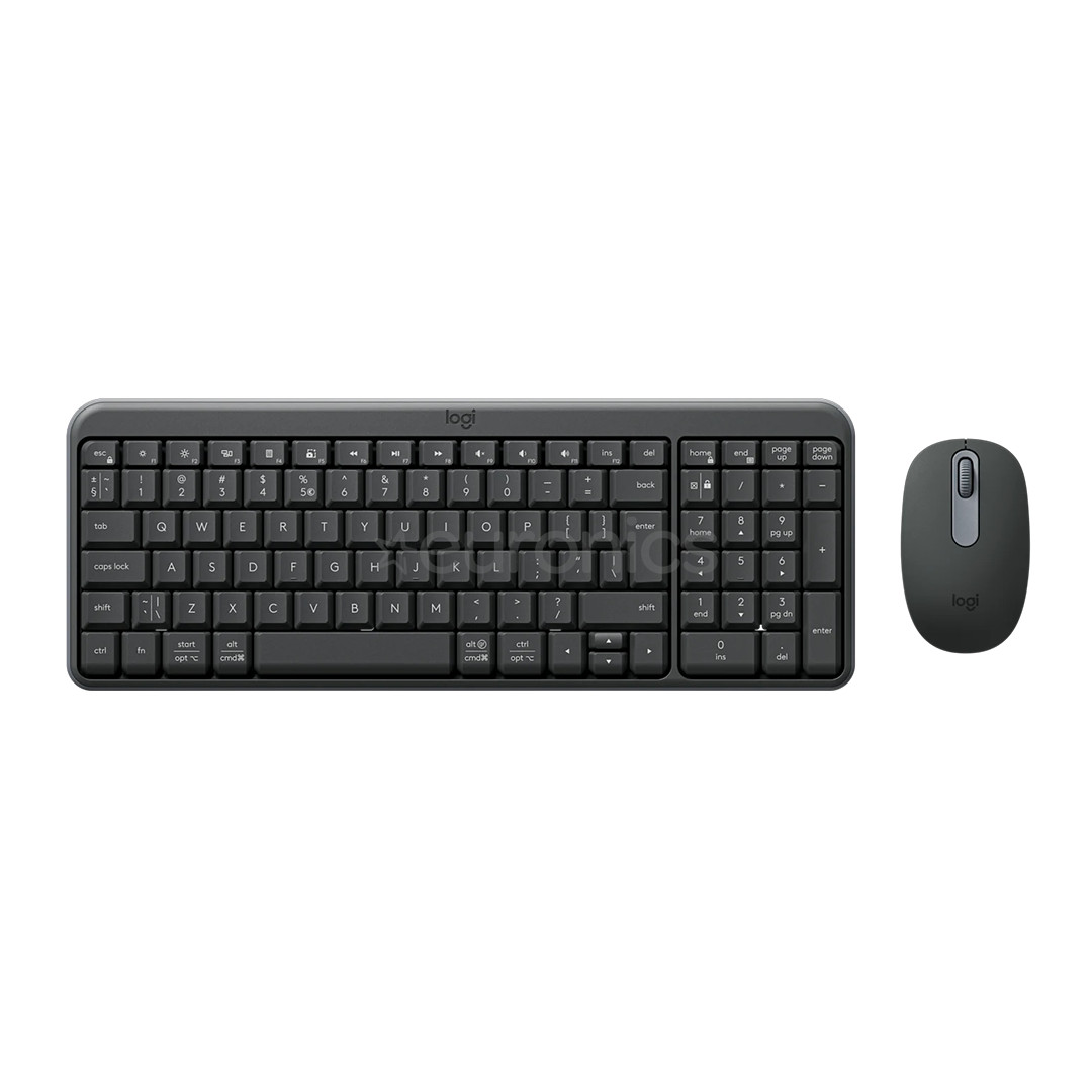 Logitech MK250 Compact, Bluetooth, US, must - Juhtmevaba desktop