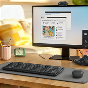 Logitech MK250 Compact, Bluetooth, US, must - Juhtmevaba desktop