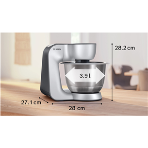 Bosch MUM5, Series 4, 1000 Вт, серебристый - Кухонный комбайн