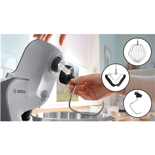 Bosch MUM5, Series 4, 1000 Вт, серебристый - Кухонный комбайн