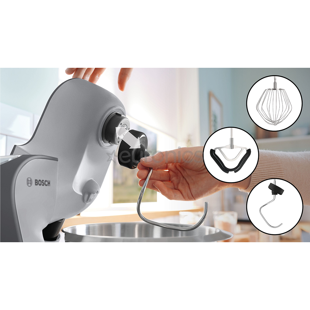 Bosch MUM5, Series 4, 1000 Вт, серебристый - Кухонный комбайн