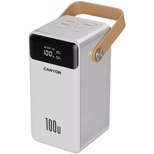 Canyon OnPower 610, 60 000 mAh, 100 W, USB-A, USB-C, valge - Akupank CNS-CPB610W
