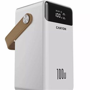 Canyon OnPower 610, 60 000 mAh, 100 W, USB-A, USB-C, valge - Akupank