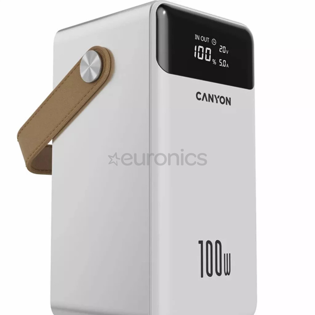 Canyon OnPower 610, 60 000 мАч, 100 Вт, USB-A, USB-C, белый - Внешний аккумулятор