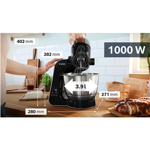 Bosch MUM5, Seeria 4, 1000 W, tumehõbe - Köögikombain
