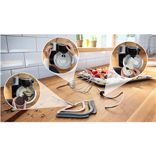 Bosch MUM5, Seeria 4, 1000 W, tumehõbe - Köögikombain