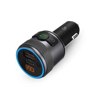 Nedis Car FM Transmitter, black - FM transmitter CATR3024BK