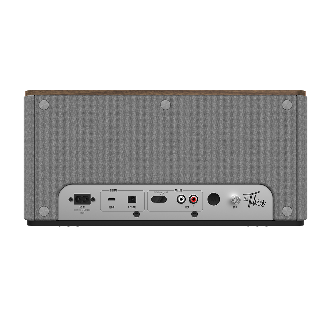 Klipsch Three Plus, pruun/hall - Juhtmevaba kodukõlar