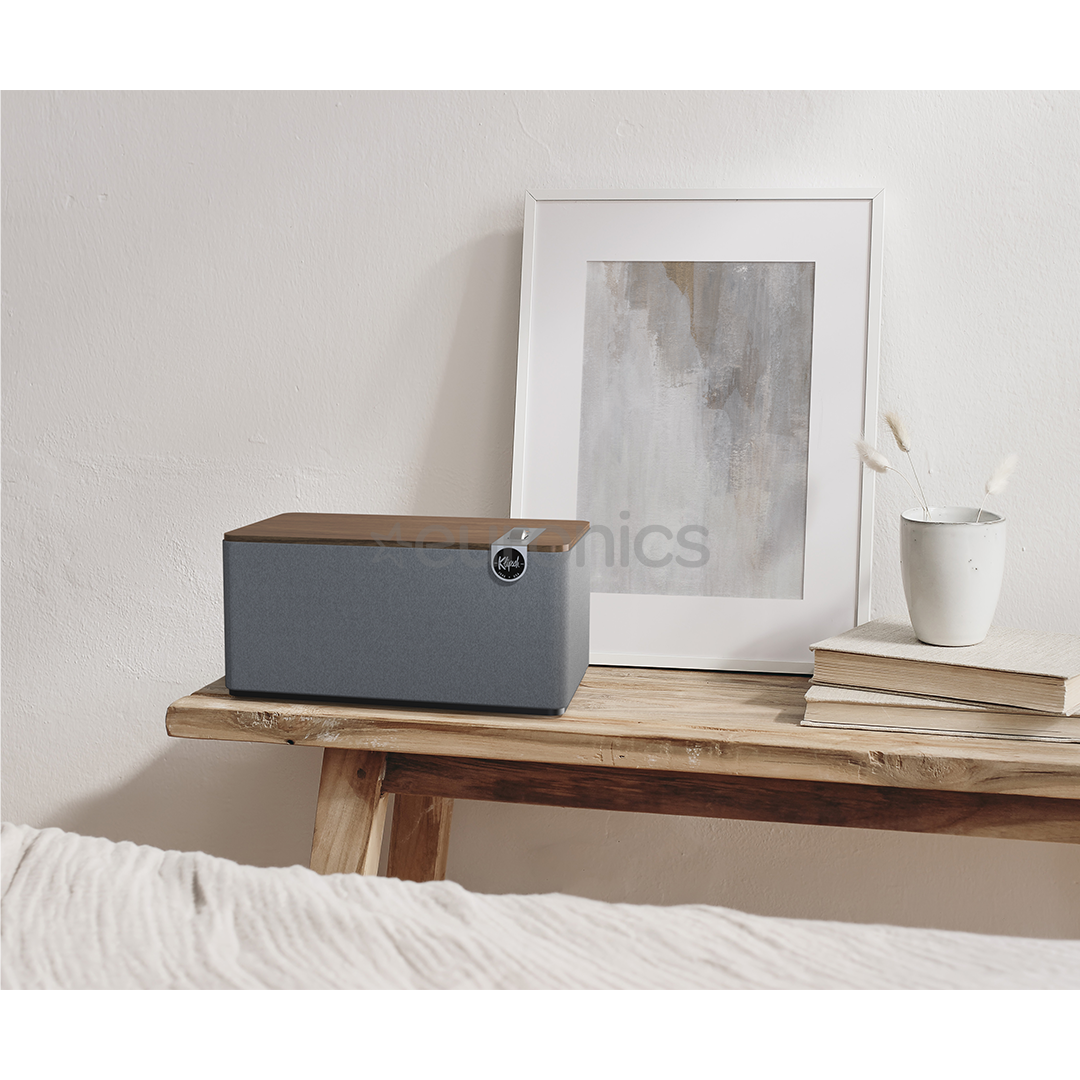 Klipsch Three Plus, pruun/hall - Juhtmevaba kodukõlar