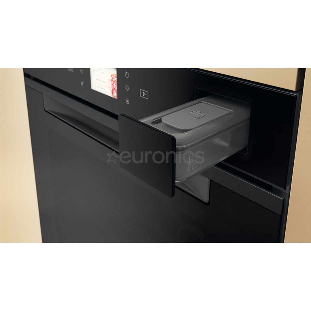 Whirlpool, 73 L, hydrolytic cleaning, black - Built-in oven