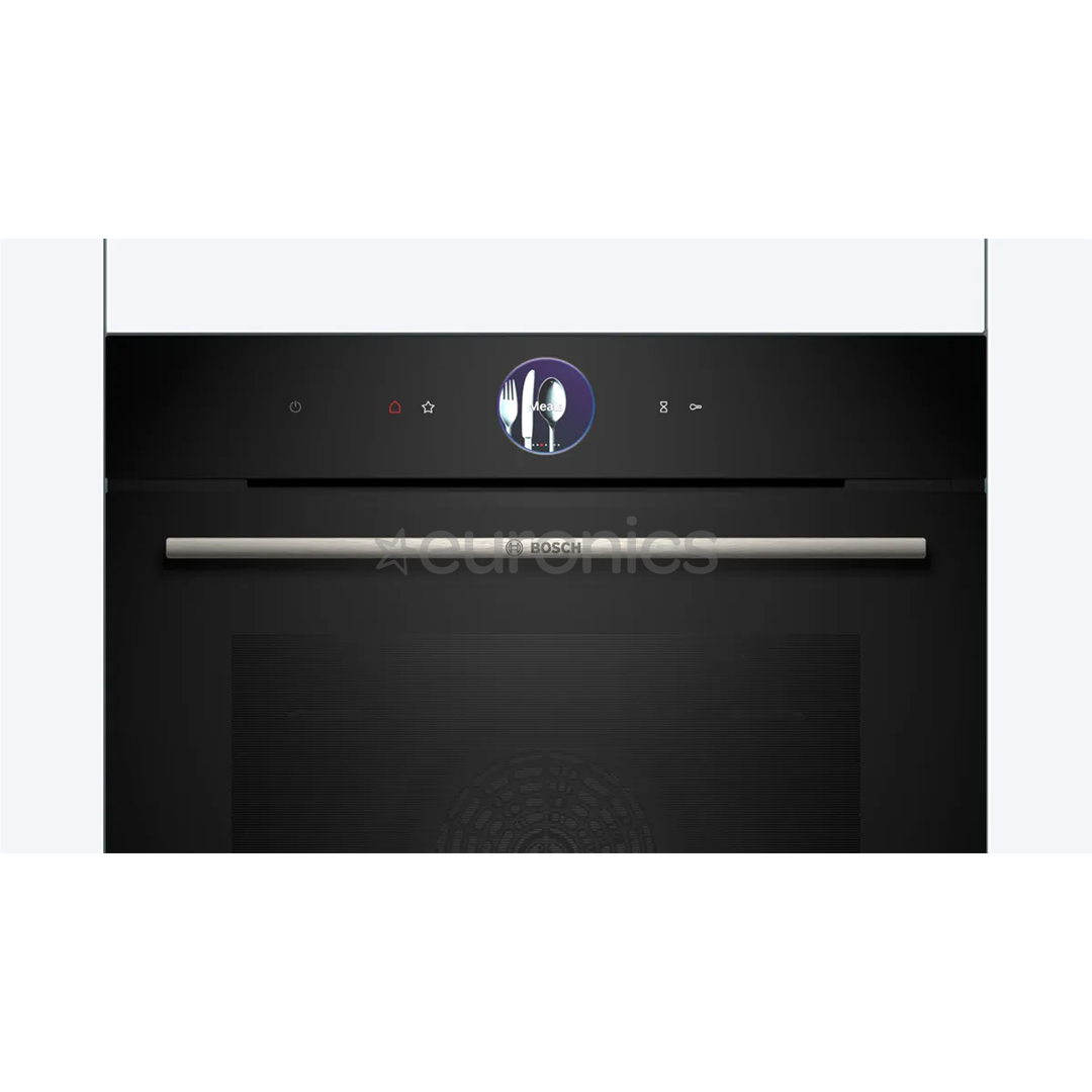 Bosch Series 8, 71 L, pyrolytic cleaning, black - Built-in oven