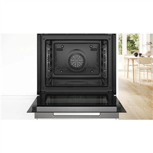 Bosch Series 8, 71 L, pyrolytic cleaning, black - Built-in oven