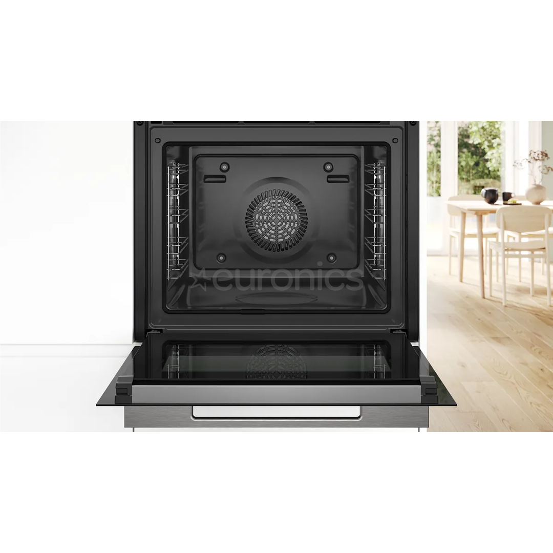 Bosch Series 8, 71 L, pyrolytic cleaning, black - Built-in oven