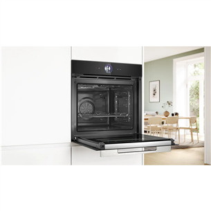 Bosch Series 8, 71 L, pyrolytic cleaning, black - Built-in oven
