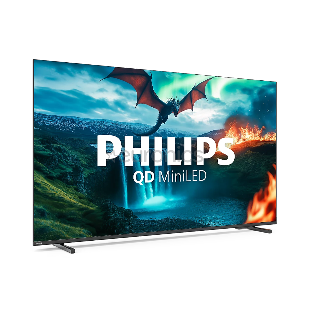 Philips MLED820, 65'', 4K UHD, QD Mini LED, must - Teler