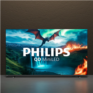 Philips MLED820, 65'', 4K UHD, QD Mini LED, must - Teler
