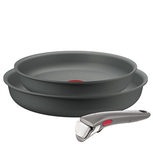 Tefal Ingenio Halo, 22/26 см, 3 предмета, серый - Комплект сковородок + съемная ручка L8019353