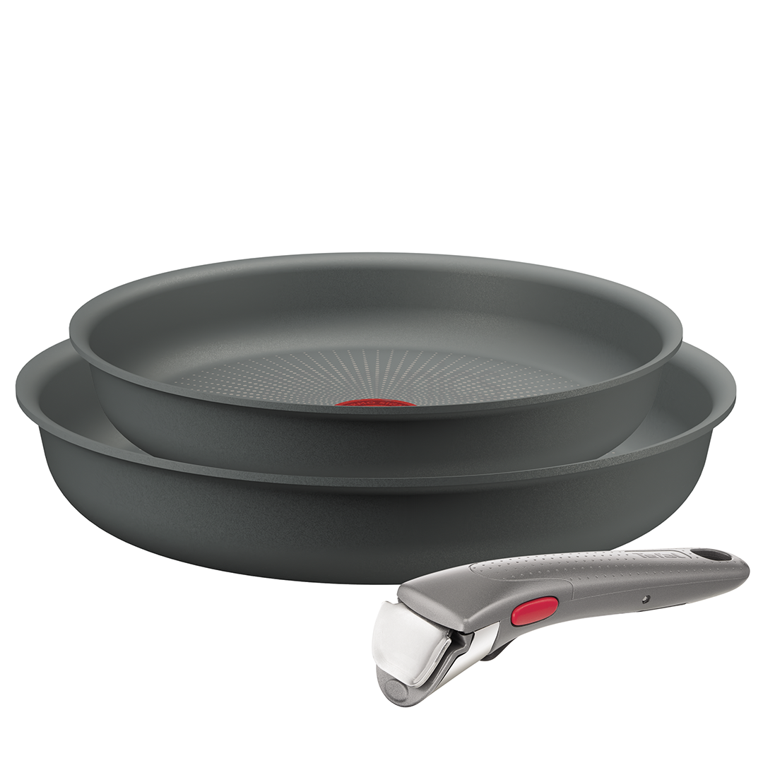 Tefal Ingenio Halo, 22/26 см, 3 предмета, серый - Комплект сковородок + съемная ручка