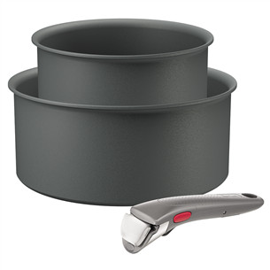 Tefal Ingenio Halo, 16/20 см, 3 предмета, серый - Комплект кастрюль + съемная ручка L8019453