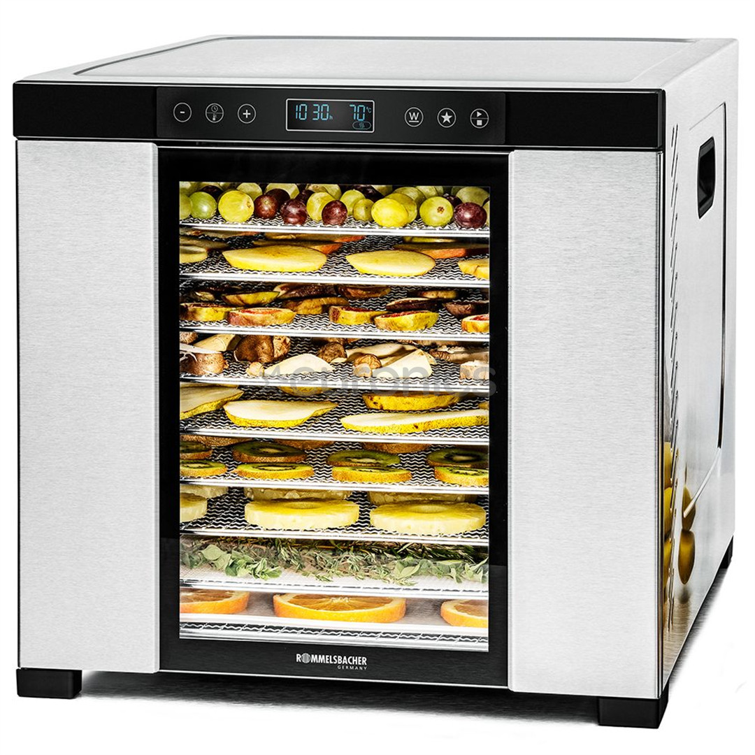 Rommelsbacher, 1000 W, roostevaba teras/must - Toidukuivati